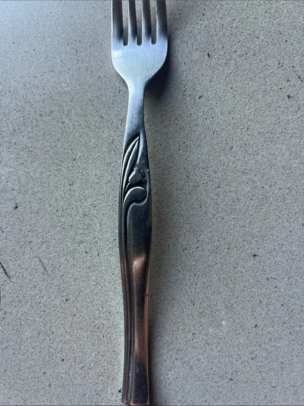 Stainless Steel Vintage Floral salad cocktail dessert Forks - Set of 3 Silver